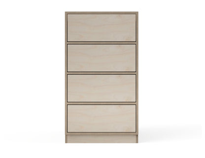 Kitchen Cabinet - 4-Drawers (Inset Door Cabinets) DXF file rendered from angled view for CNC cutting