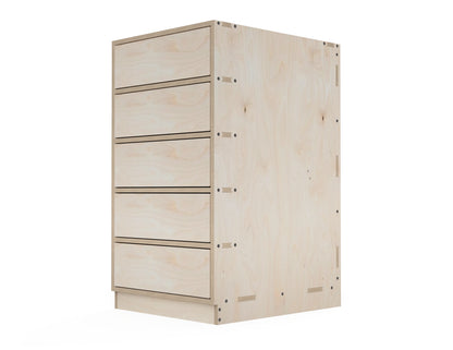 Kitchen Cabinet - 5-Drawers (Inset Door Cabinets) CNC DXF file design overview