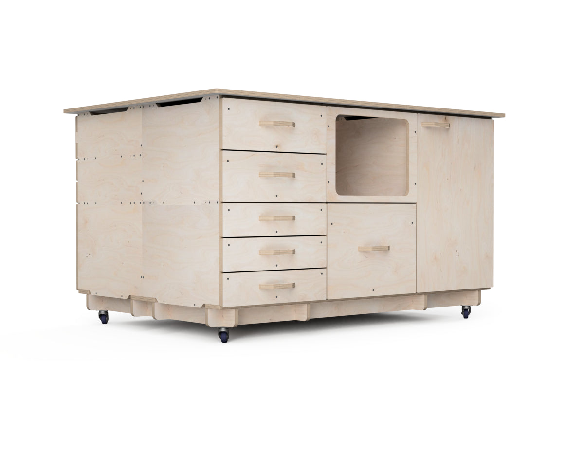 DIY mobile workbench base for CNC modular cabinets