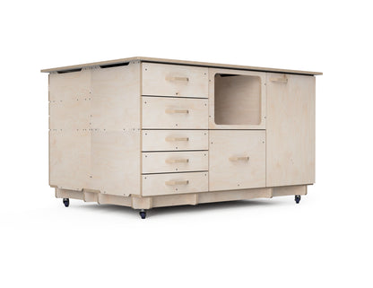 DIY mobile workbench base for CNC modular cabinets