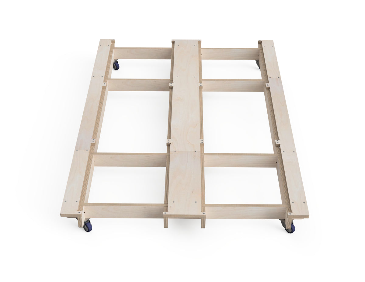 CNC plywood workbench base for modular cabinets