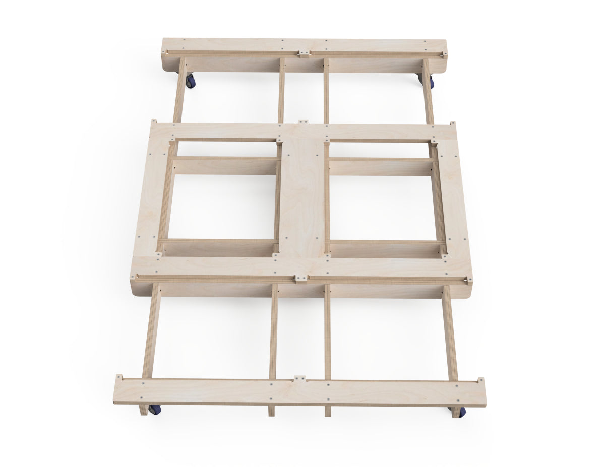 Large modular cabinet base DXF file for workbench setup