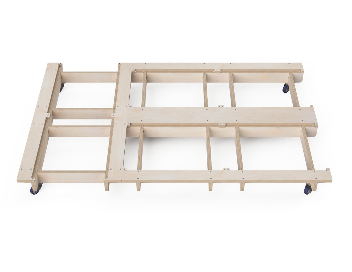 DIY mobile workbench base for modular cabinets