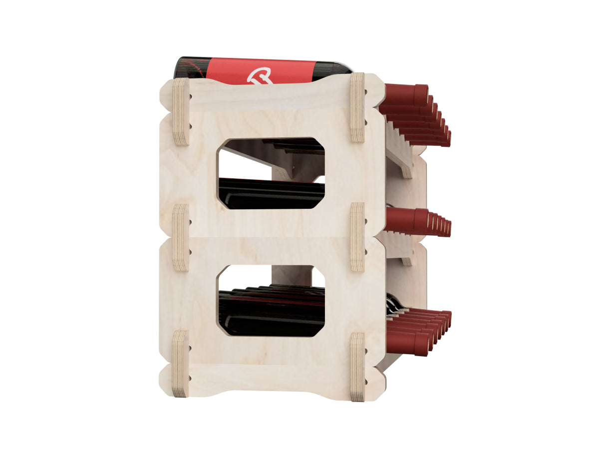 Stackable Wine Rack DXF file CNC-ready design showing joints and assembly features
