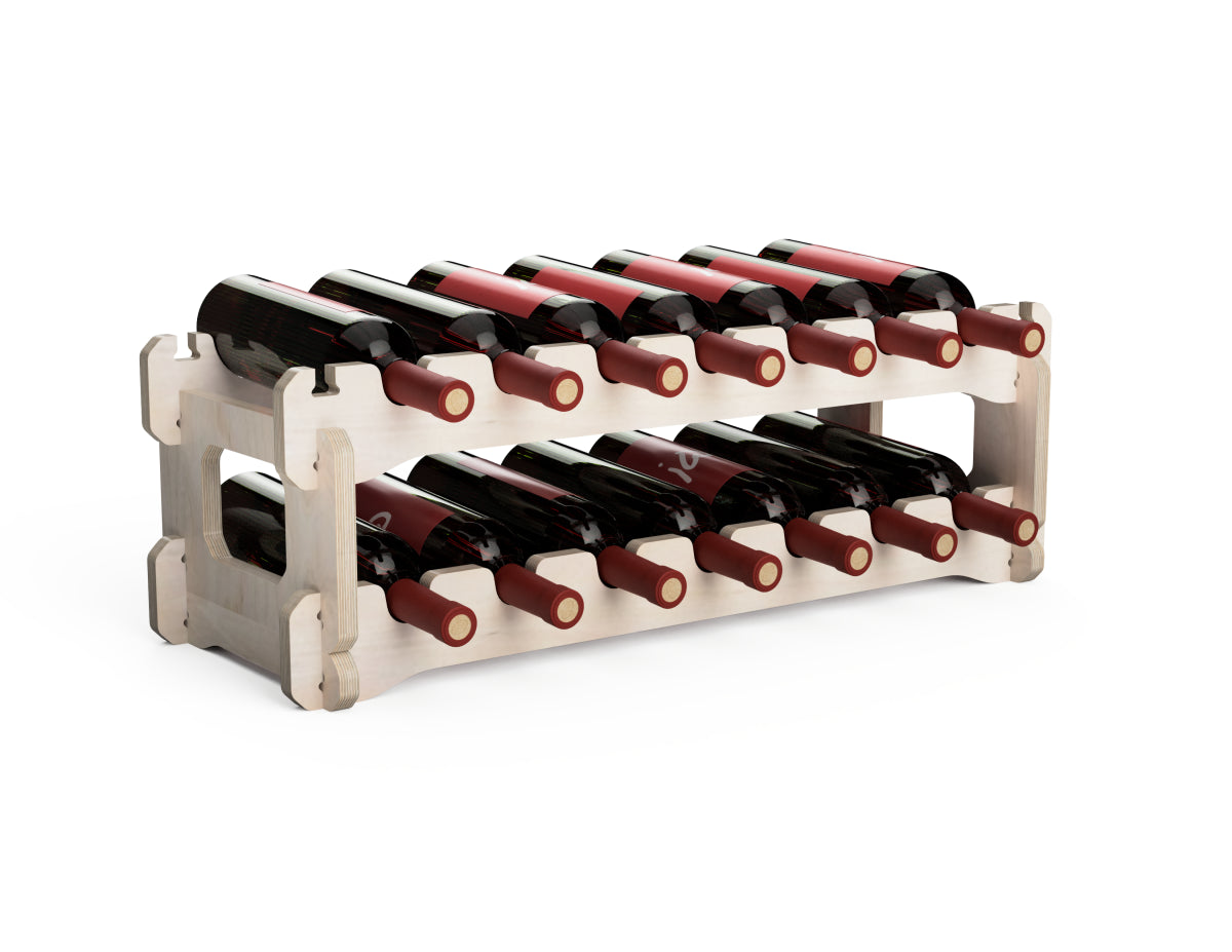 Stackable Wine Rack DXF file DXF file rendered from angled view for CNC cutting