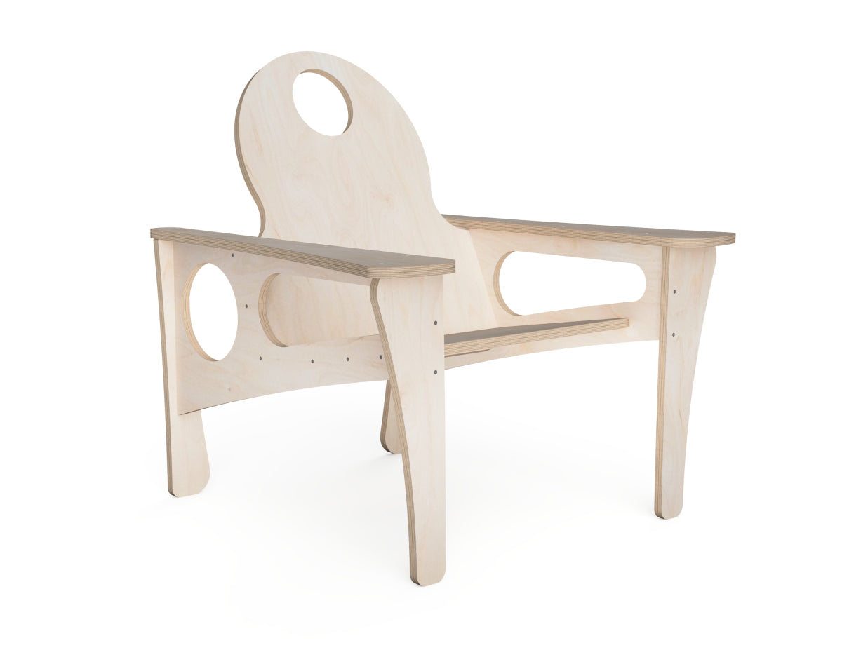CNC plywood lounge chair with curved backrest – Aribabox