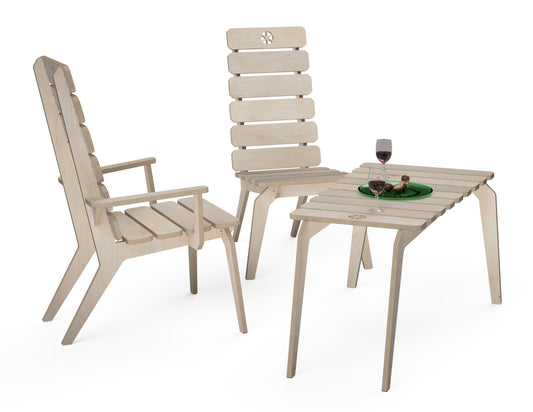 Lounge Chair Set - DXF File Bundle CNC DXF file design overview