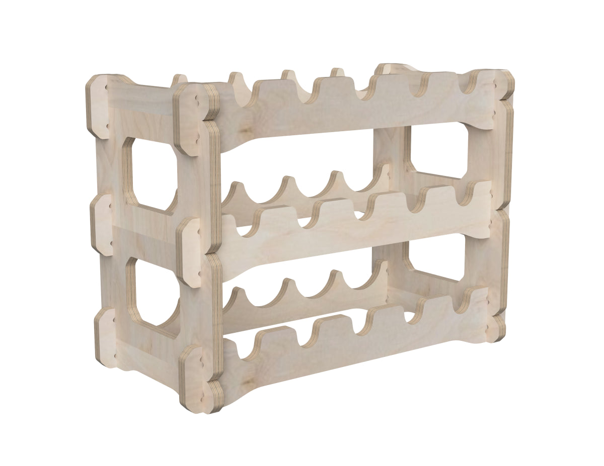 Stackable Wine Rack DXF file CNC DXF file design overview
