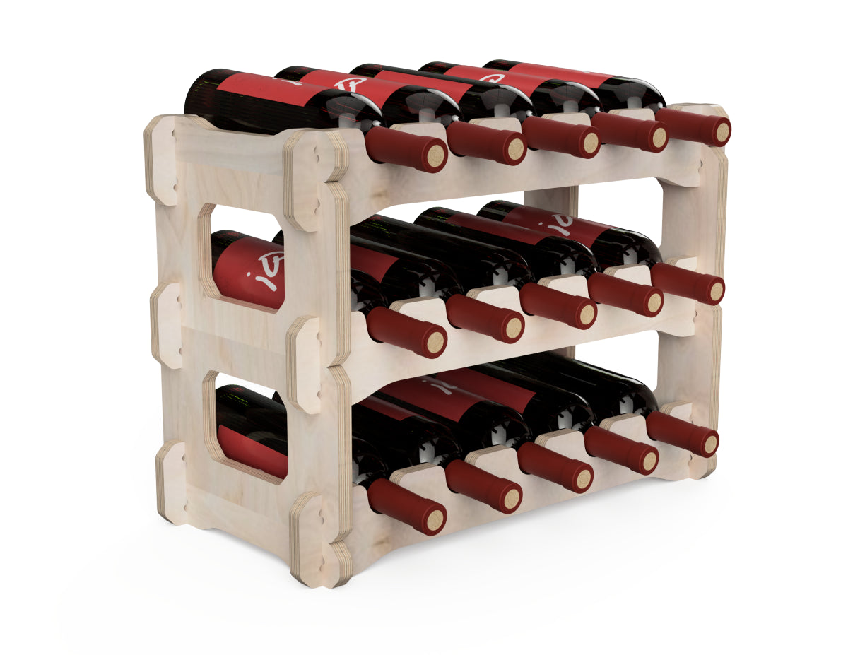 Rendered view of stackable wine rack dxf file layout from DXF file