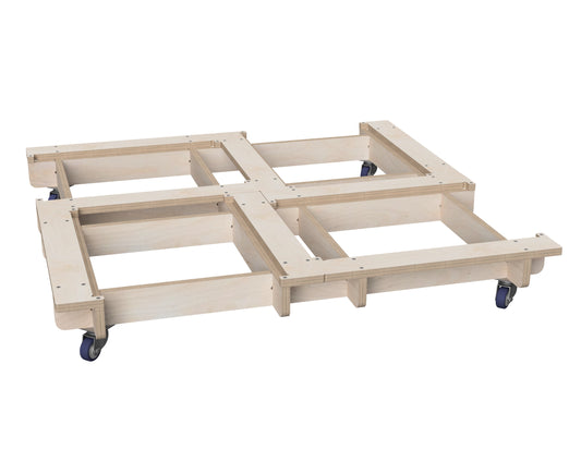 Mobile modular cabinet base 2x2 CNC plywood project