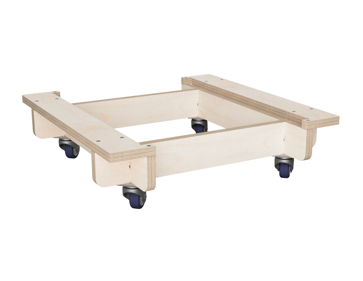DIY mobile cabinet base for modular workshop furniture