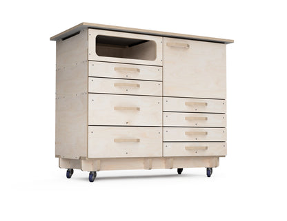 CNC router cabinet base for two modular cabinets