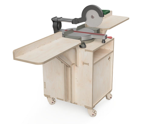 Mobile Miter Saw Station CNC DXF file design overview