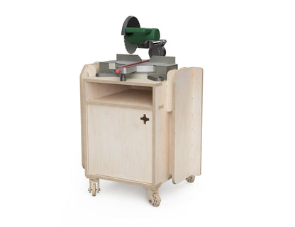 Mobile Miter Saw Station DXF file rendered from angled view for CNC cutting