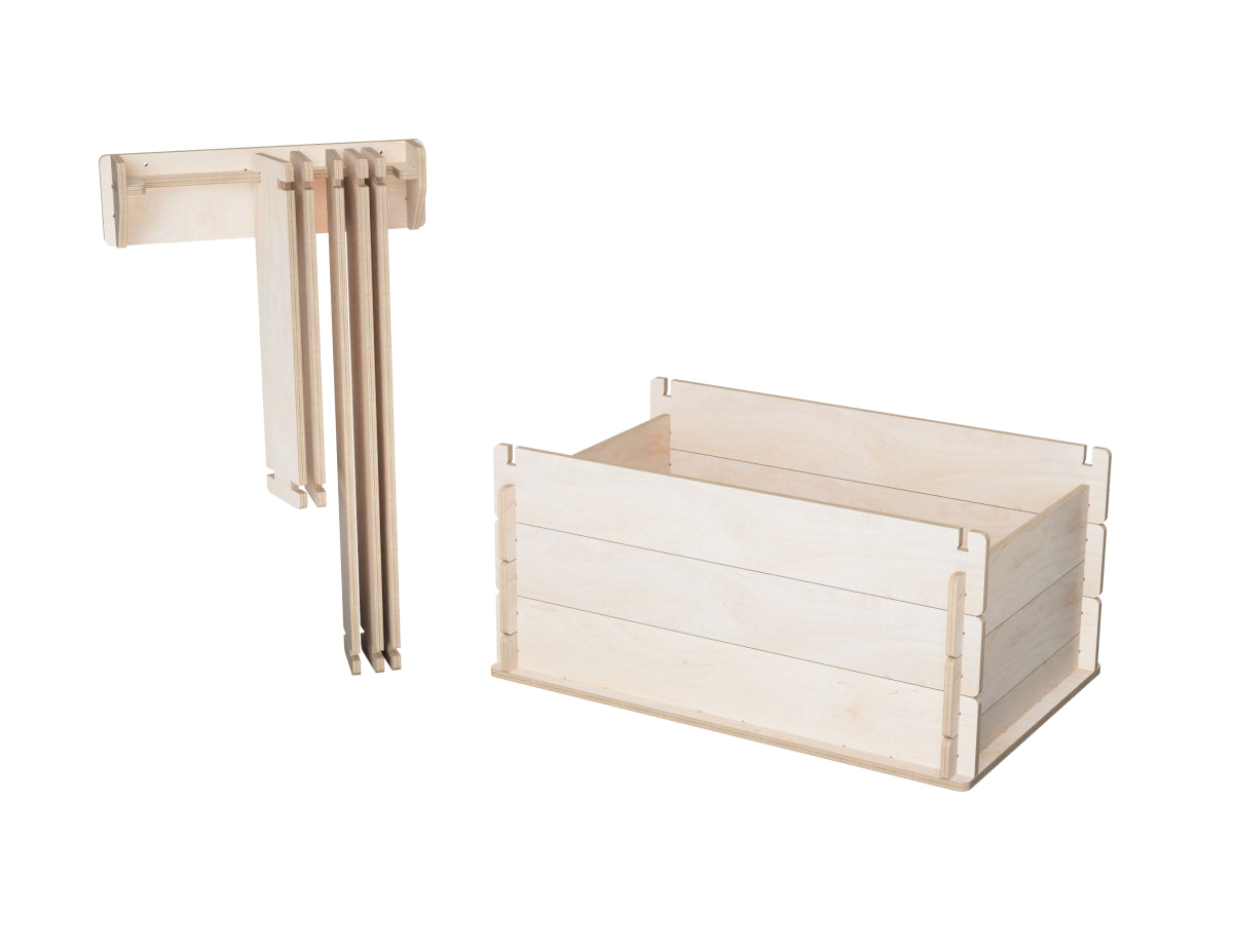 DIY plywood scrap bin made from free CNC DXF plans