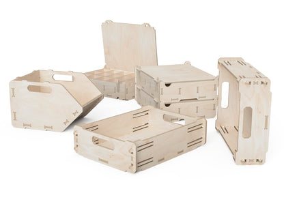 Organized Workshop Starter Pack - DXF File Bundle DXF file rendered from angled view for CNC cutting