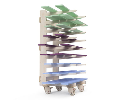 Paint Drying Rack DXF file rendered from angled view for CNC cutting