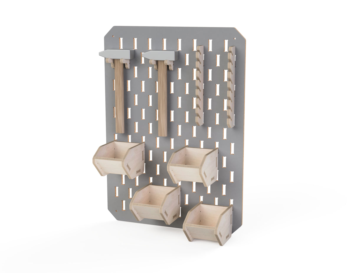 Pegboard DXF file DXF file rendered from angled view for CNC cutting