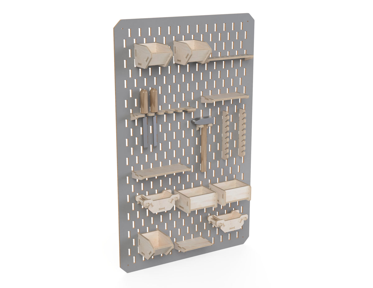 Rendered view of pegboard dxf file layout from DXF file