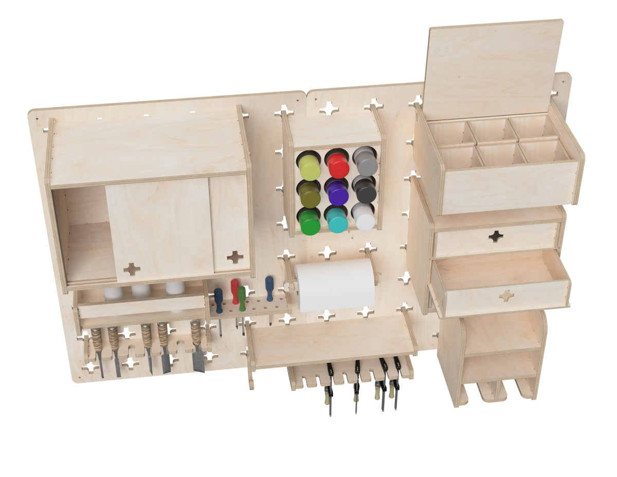 Pegboard Wall For Workshop CNC-ready design showing joints and assembly features