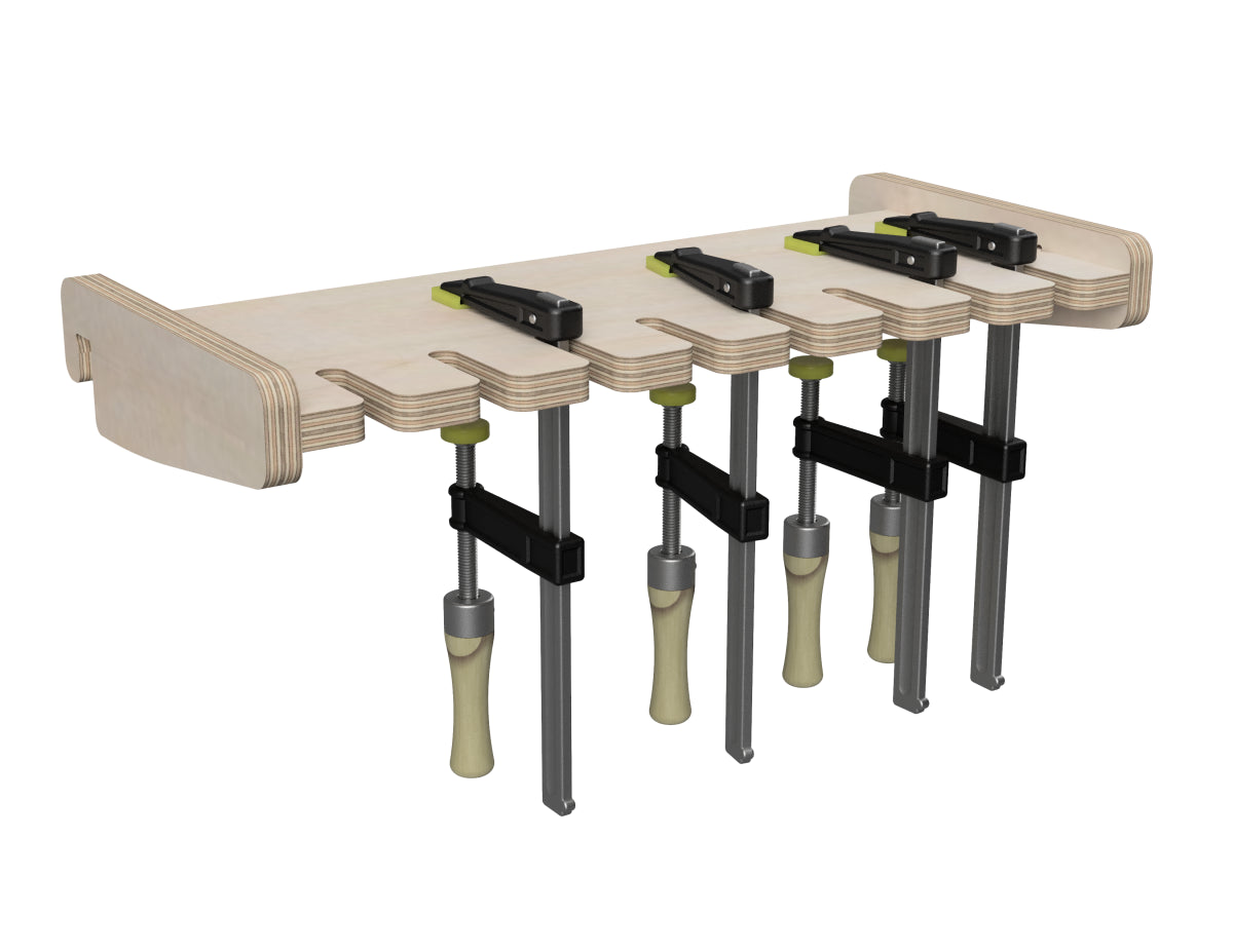Pegboard Wall For Workshop CNC DXF file design overview - clamp storage attachment