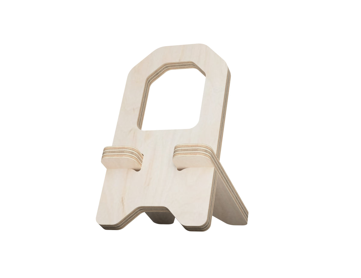 Rendered view of phone stand dxf file layout from Free DXF file