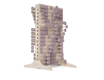 Rendered view of pin art wall layout from DXF file