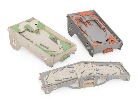 Pinball Expert - DXF File Bundle DXF file rendered from angled view for CNC cutting