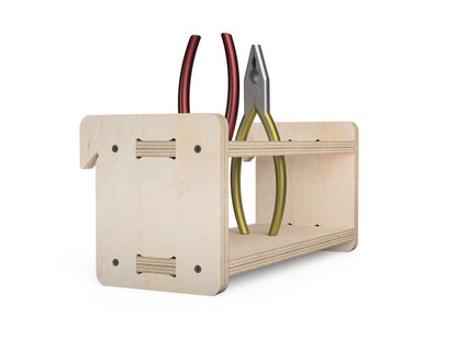 Detailed DXF drawing of plier stand - french cleat attachment - for CNC router