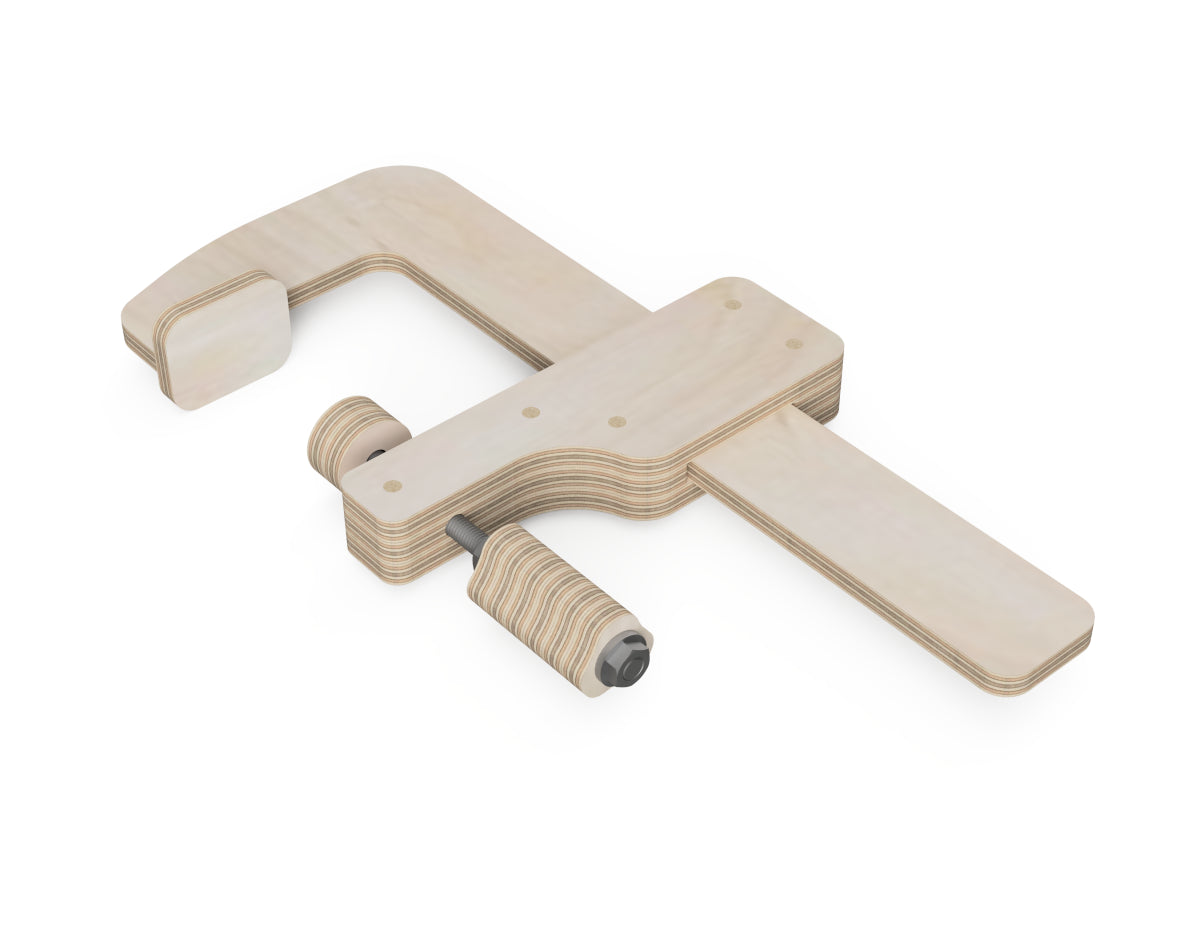Detailed DXF drawing of plywood clamps for CNC router