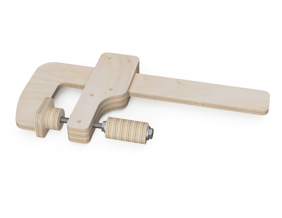 Rendered view of plywood clamps layout from DXF file