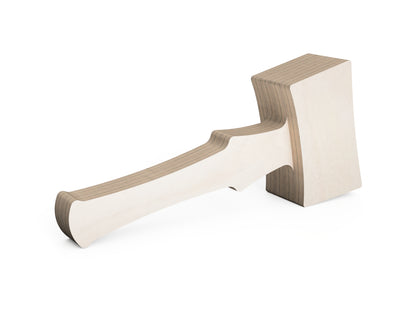 Detail render of the mallet handle and head joint showing precise CNC fit