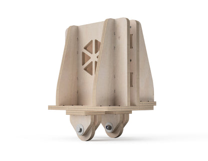 Plywood sheet dolly made from CNC-cut plywood.