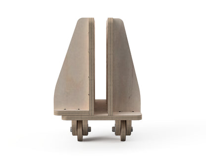Adjustable plywood sheet carrier for workshop use