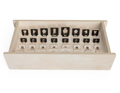 Premium Chess Set CNC-ready design showing joints and assembly features