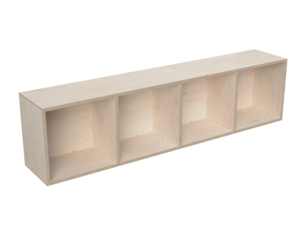 Detailed DXF drawing of quadruple cube - wall shelf for CNC router