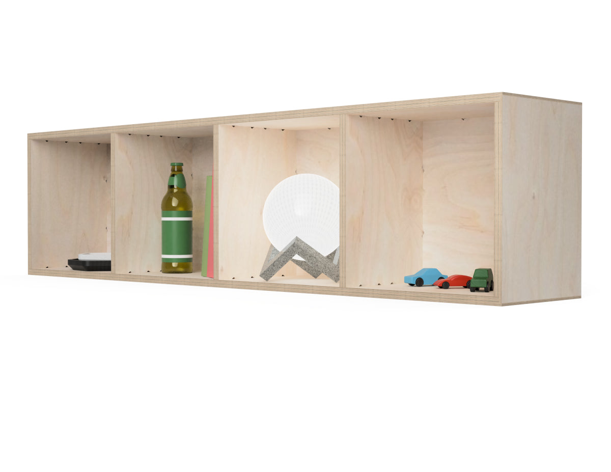 Quadruple Cube - Wall Shelf CNC-ready design showing joints and assembly features