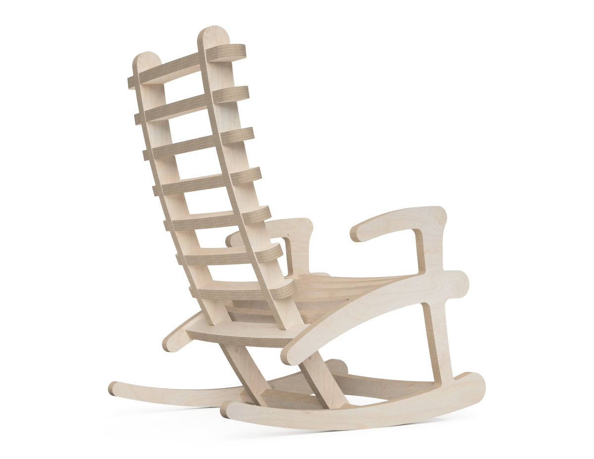 Rendered view of rocking chair - japan layout from DXF file