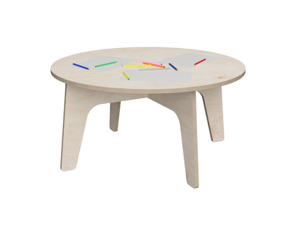 Round Kids Desk DXF file CNC DXF file design overview
