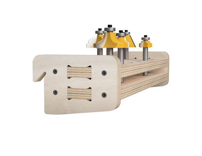 Router Bit Stand - French Cleat Attachment - CNC DXF file design overview
