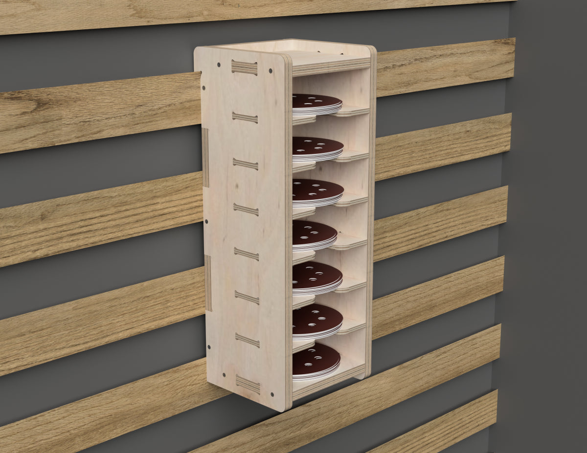 Sandpaper Shelf - French Cleat Attachment - DXF file rendered from angled view for CNC cutting