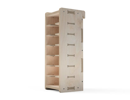 Sandpaper Shelf - French Cleat Attachment - CNC-ready design showing joints and assembly features