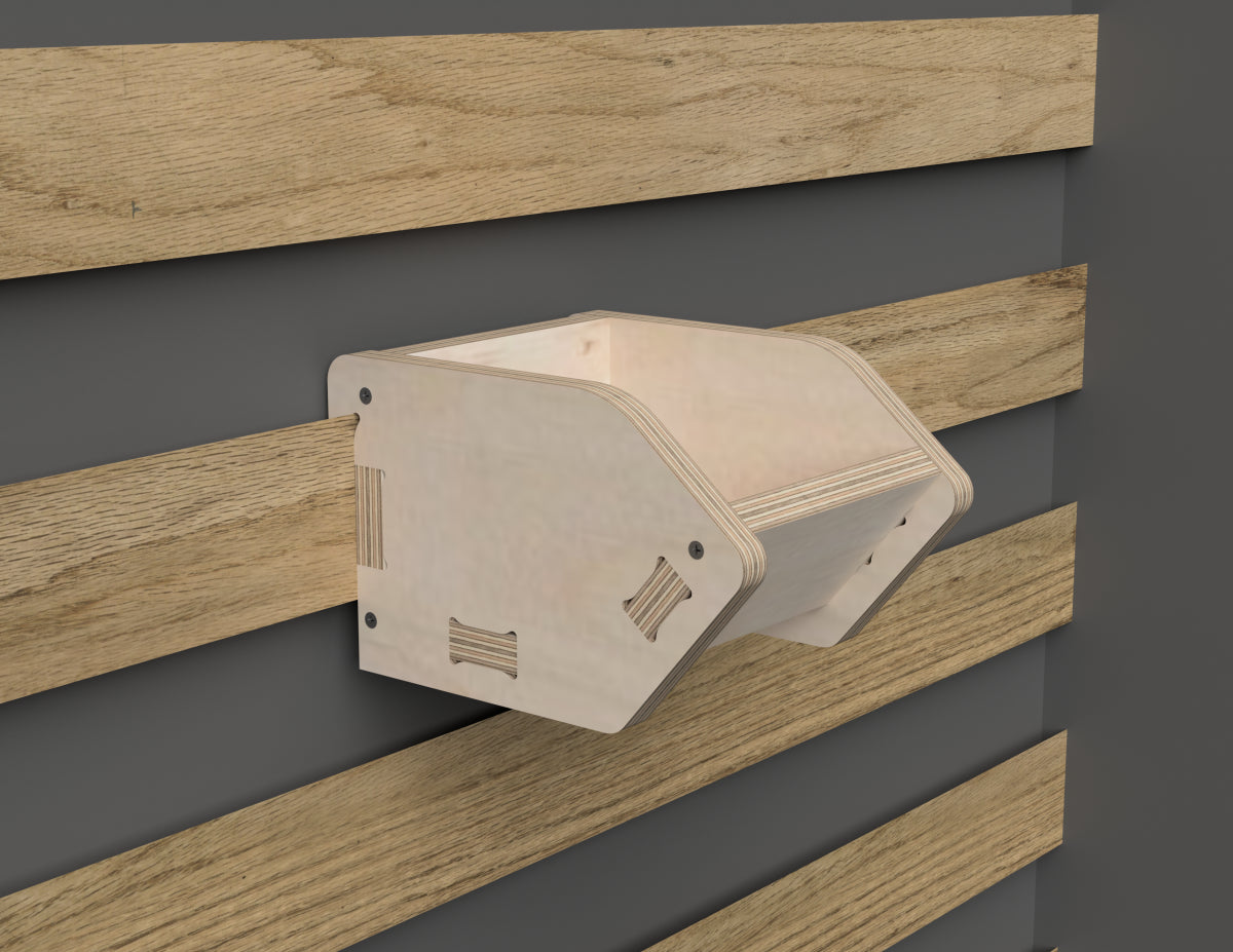 Screw Box - French Cleat Attachment - DXF file rendered from angled view for CNC cutting
