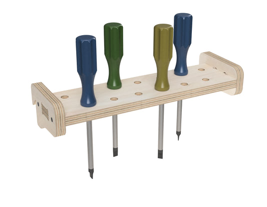 Screwdriver Rack - French Cleat Attachment - CNC DXF file design overview