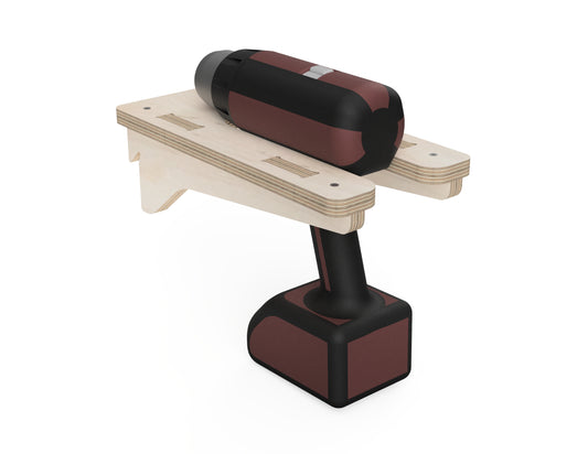 Simple Drill Station (Single) - French Cleat Attachment - CNC DXF file design overview