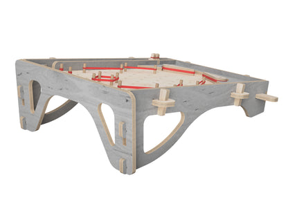 Rendered view of simple pinball table layout from DXF file