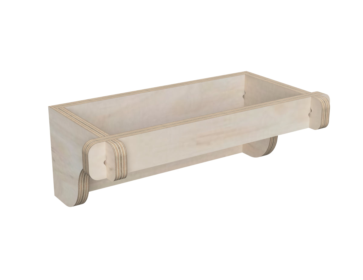 Detailed DXF drawing of simple wall paper towel holder for CNC router