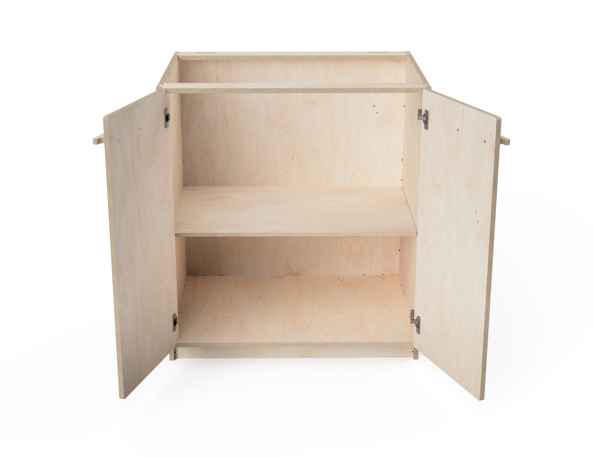 Downloadable DXF files for double cabinet CNC project – ideal for workshop organization