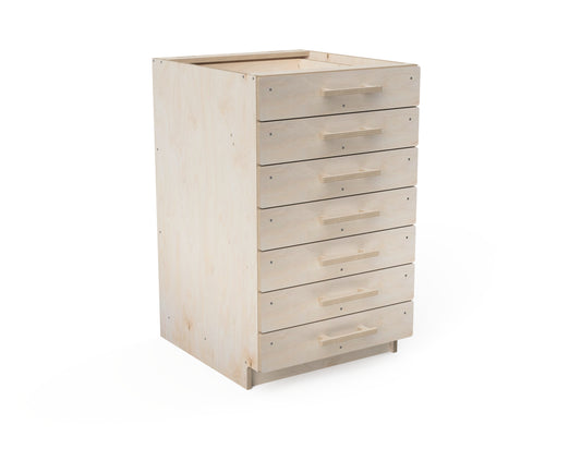 7-Drawer Workshop Cabinet CNC DXF files rendered image showing detailed drawer layout and assembly for woodworking projects