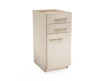 Rendered image of workshop cabinet with two drawers CNC DXF files for woodworking projects